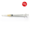Seringue en trois parties 1 ml avec aiguille Luer Lock 25 g